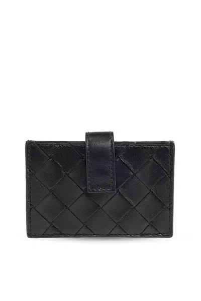 Bottega Veneta Intrecciato Accordion Card Holder In Nero