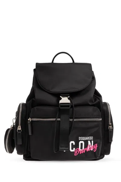 Dsquared2 Backpack With Logo In Nero