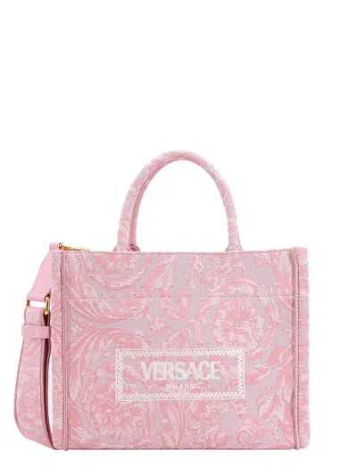 Versace Athena Large Tote In Pink