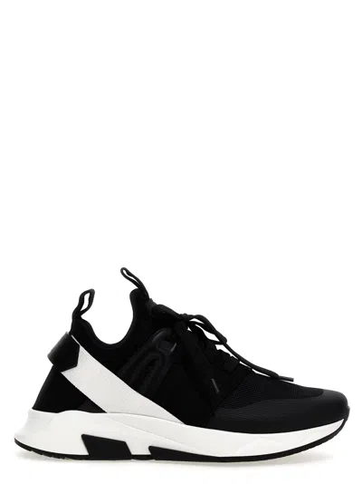 Tom Ford Logo Techno Trainers In White/black