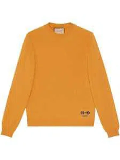 Gucci Horsebit Knitted Crewneck Jumper In Yellow