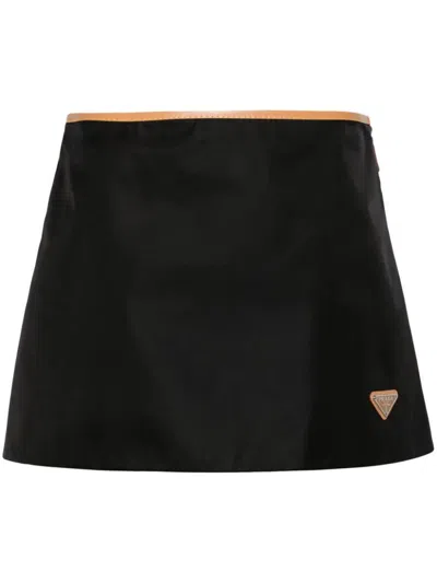 Prada Re-nylon Miniskirt In Black  
