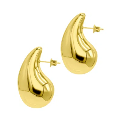 Adornia Tarnish Resistant 14k Gold Plated Teardrop Sculptural Stud Earrings