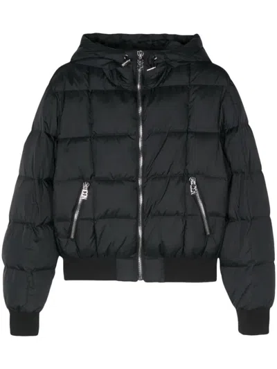 Dsquared2 Zipped Hooded Down Jacket In Black