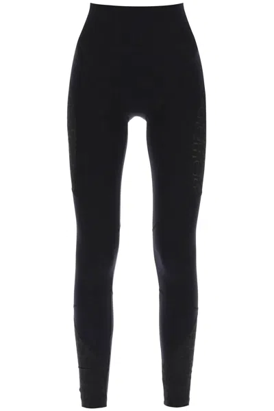 Versace Sports Leggings With Lettering In Black