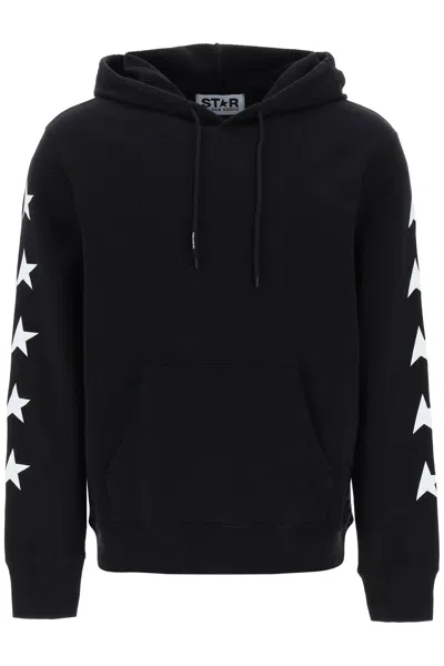 Golden Goose Star Regular Hoodie Alighiero In Black White (black)