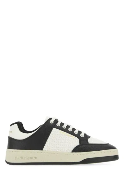 Saint Laurent Two-tone Leather Sl/61 Sneakers In Brown