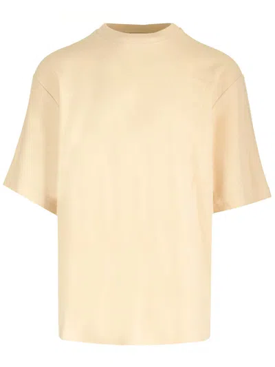 Burberry Cotton Towelling T Shirt In Beige