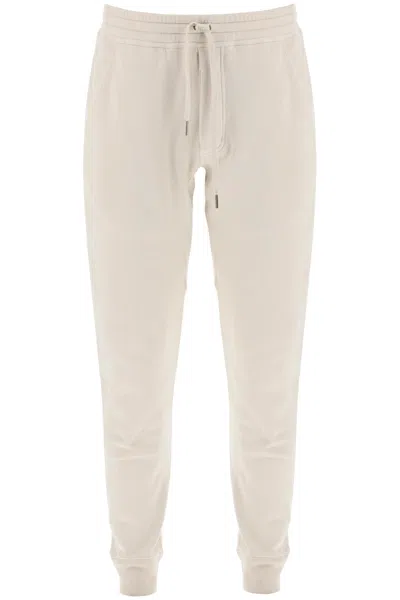 Tom Ford Cotton Drawstring Sweatpants In Ecru