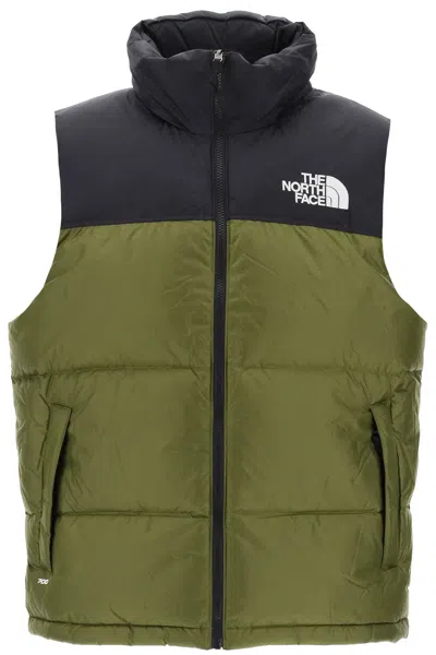The North Face 1996 Retro Nuptse Puffer Waistcoat In Forest Olive (black)