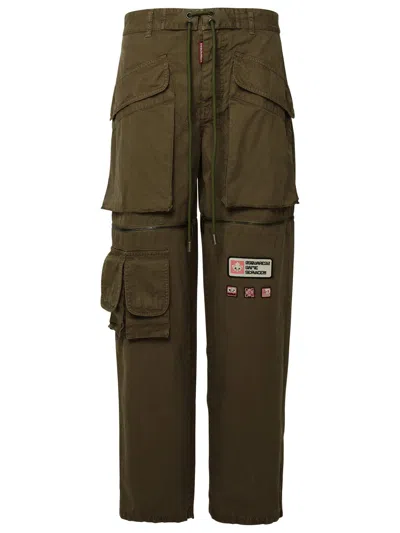 Dsquared2 Cargo Patch Trousers In Green