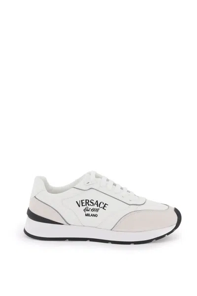 Versace Milano Runner Sneakers In White (white)