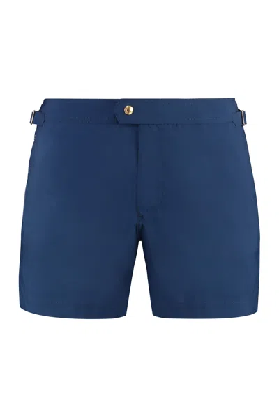 Tom Ford Nylon Swim Shorts In Blue