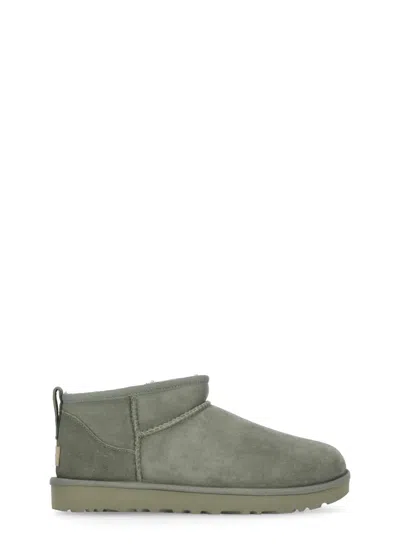 Ugg Classic Ultra Mini Ankle Boots In Green