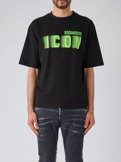 Dsquared2 Icon Blur Easy Fit Tee Clothing In Nero