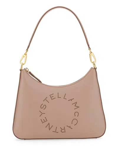 Stella Mccartney Small Shoulder Bag With Logo In Rosa