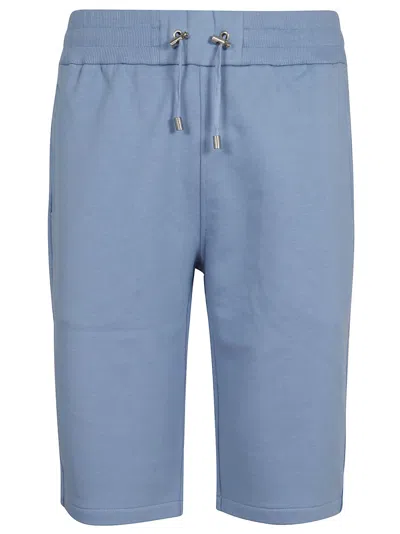 Balmain Flock Bermuda Shorts In Slf Bleu Pale Naturel