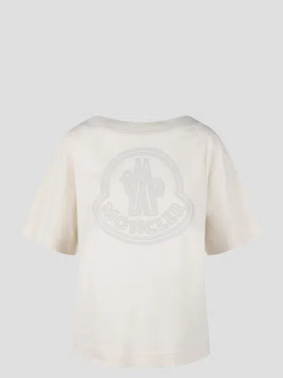 Moncler Embroidered Logo T-shirt In White