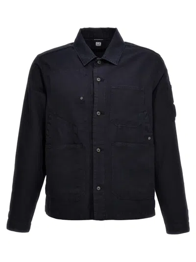 C.p. Company Overlapping Pocket Overshirt In Blue
