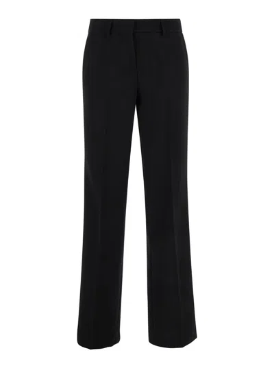 Plain Straight Cady Pants In Black