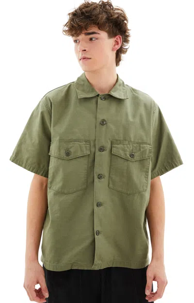 Needles Khaki Fatigue Shirt In Olive