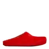 Marni Long Hair Leather Sabot Loafers In 00r66 Red