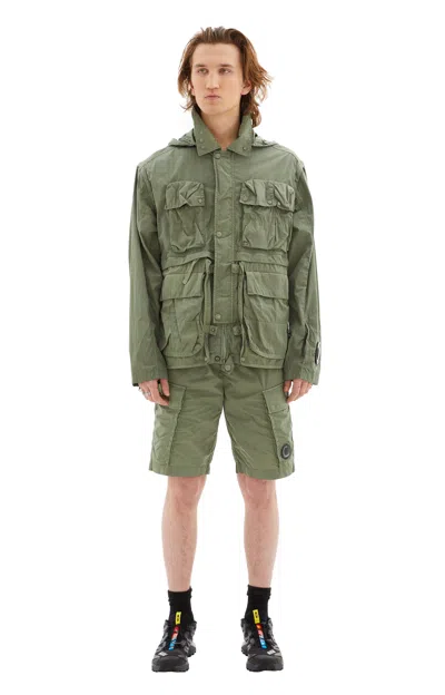 C.p. Company Detachable-panels Cargo Jacket In Agave Green