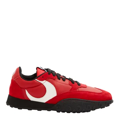 Marine Serre Ms Rise Leather Sneakers In Red Orange