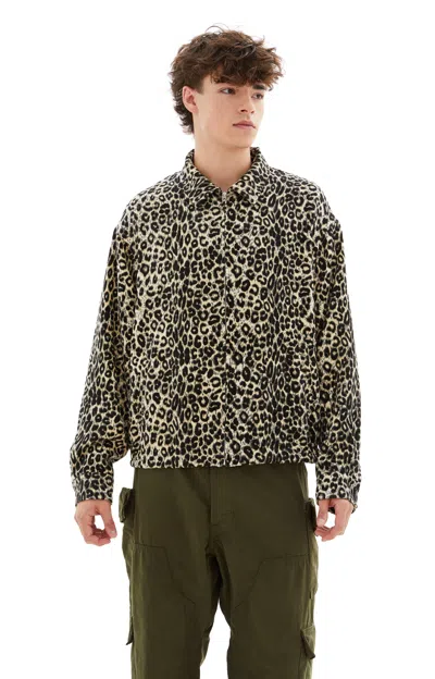 Visvim Redsun Silk Shirt Jacket In Leopard Print
