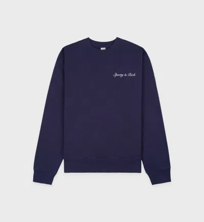 Sporty And Rich Syracuse Cotton Sweatshirt In Navy