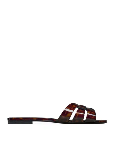 Saint Laurent Tribute Sandal In Red