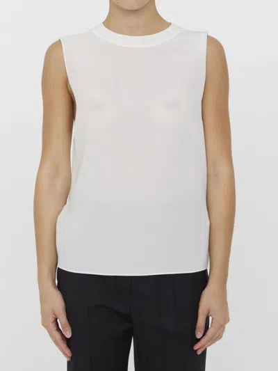 Saint Laurent Crewneck Tank Top In Craie