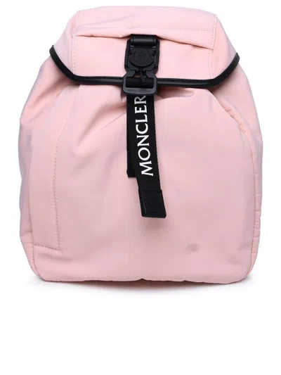 Moncler Logo Printed Backpack In Light Pink