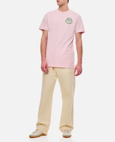Moncler Ss Cotton T-shirt In Pink