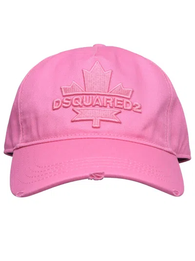 Dsquared2 Pink Cotton Hat In Nude & Neutrals