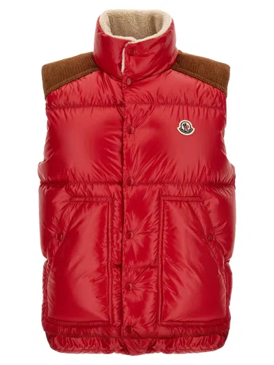 Moncler Ardeche Sleeveless Down Jacket In Red