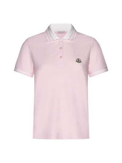 Moncler Polo Shirt In Rosa