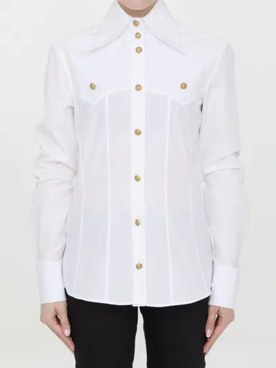Balmain Western Shirt In White