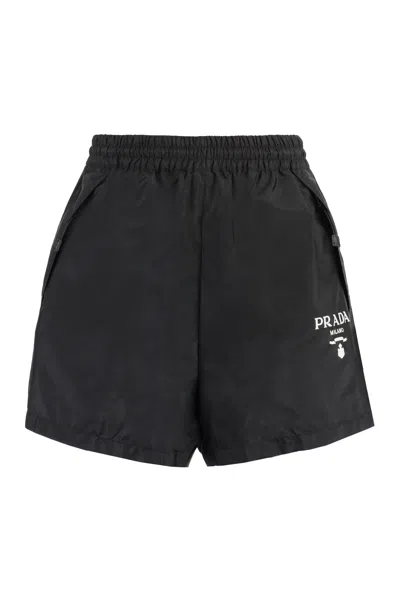 Prada Nylon Shorts In Black