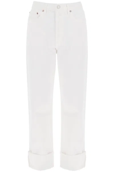 Agolde Ca Straight Leg Jeans With Low Rise Fran In White