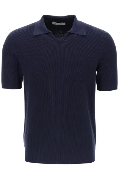 Brunello Cucinelli Polo Shirt  Men In Blue