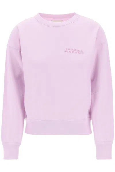 Isabel Marant Logo Embroidered Crewneck Sweatshirt In Pink