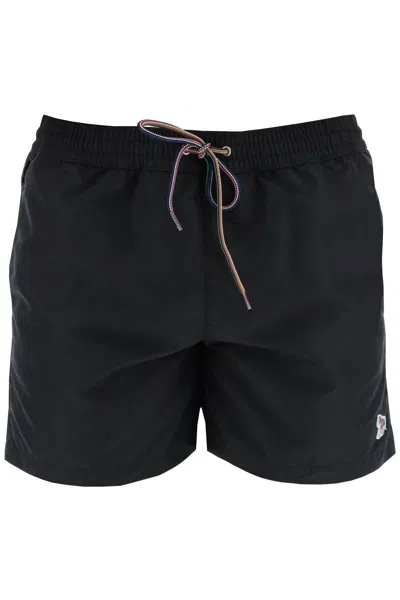 Paul Smith Zebra Print Sea Boxer In Black