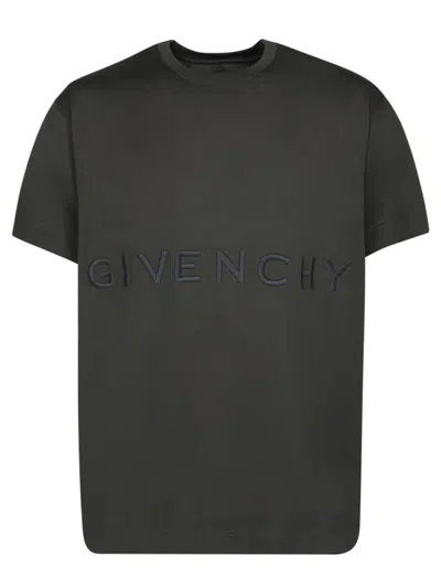 Givenchy Cotton Logo Print T-shirt In Khaki