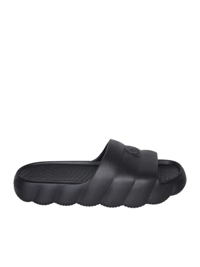 Moncler Lilo Faux-quilted Slides In Black