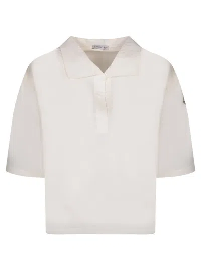Moncler Jersey Polo In White