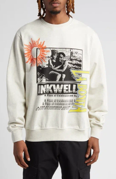 Renowned Sunsets At The Inkwell Graphic Sweatshirt In Heather Grey