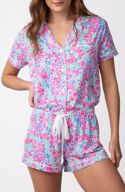 Pj Salvage X Ramy Brook Beach Bouquet Jersey Pyjama Set In Ivory Multi