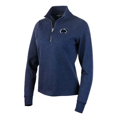 Antigua Heather Navy Penn State Nittany Lions Action Quarter-zip Pullover Sweatshirt