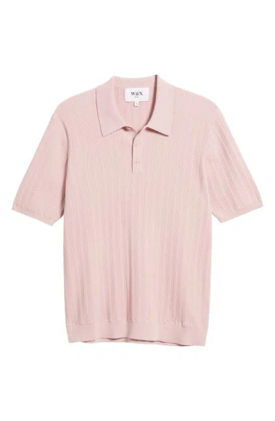 Wax London Napels Ribbed Polo Jumper In Pink